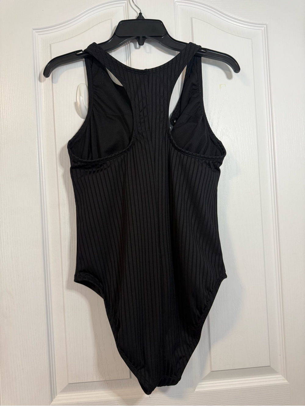 Shade & Shore Black Ribbed Tank One-Piece Swimsuit with Front Buttons - Picture 6 of 6